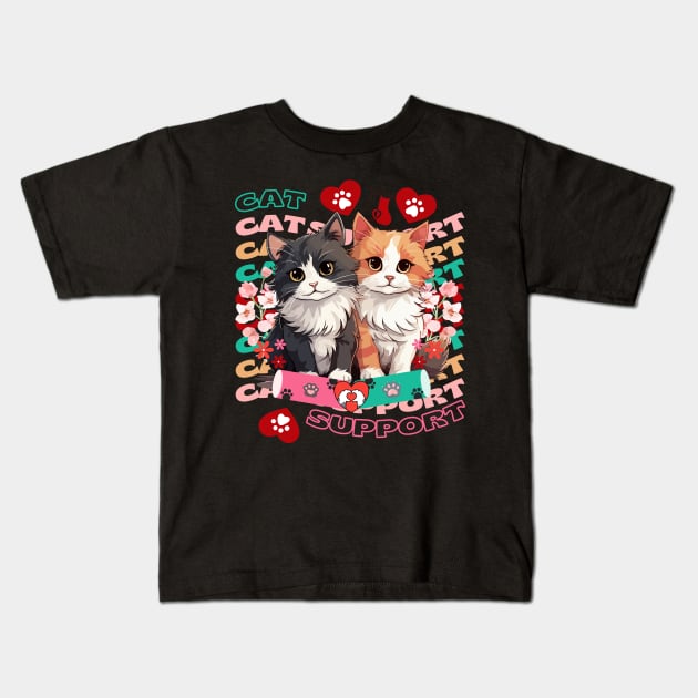 Cat Spirit Support Kids T-Shirt by VicetTees